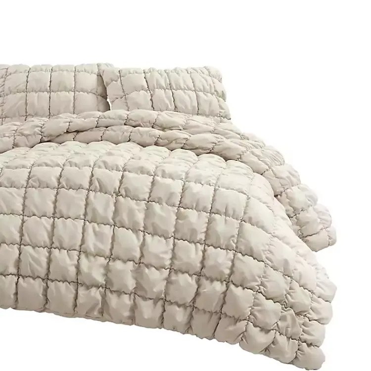 Comforters-Kirklands Home Neutral Puff 3-pc. Full/Queen Comforter Set Tan