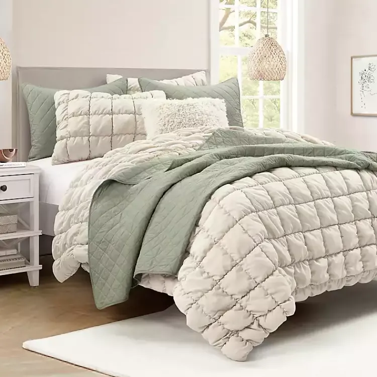 Comforters-Kirklands Home Neutral Puff 3-pc. Full/Queen Comforter Set Tan