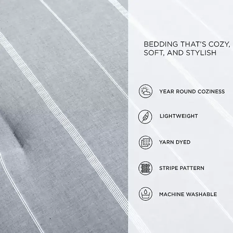 Comforters-Kirklands Home Classic Stripe 3-pc. Full/Queen Comforter Set Blue