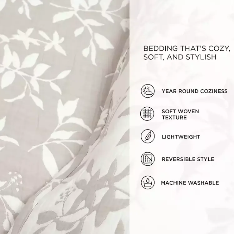 Quilts-Kirklands Home Tan Floral Reversible 3-pc. Full/Queen Quilt Set