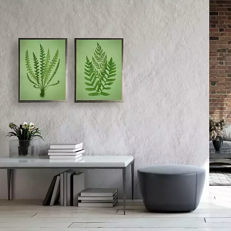 Framed Art-Kirklands Home Vintage Ferns II Framed Art Prints, Set of 2 Green