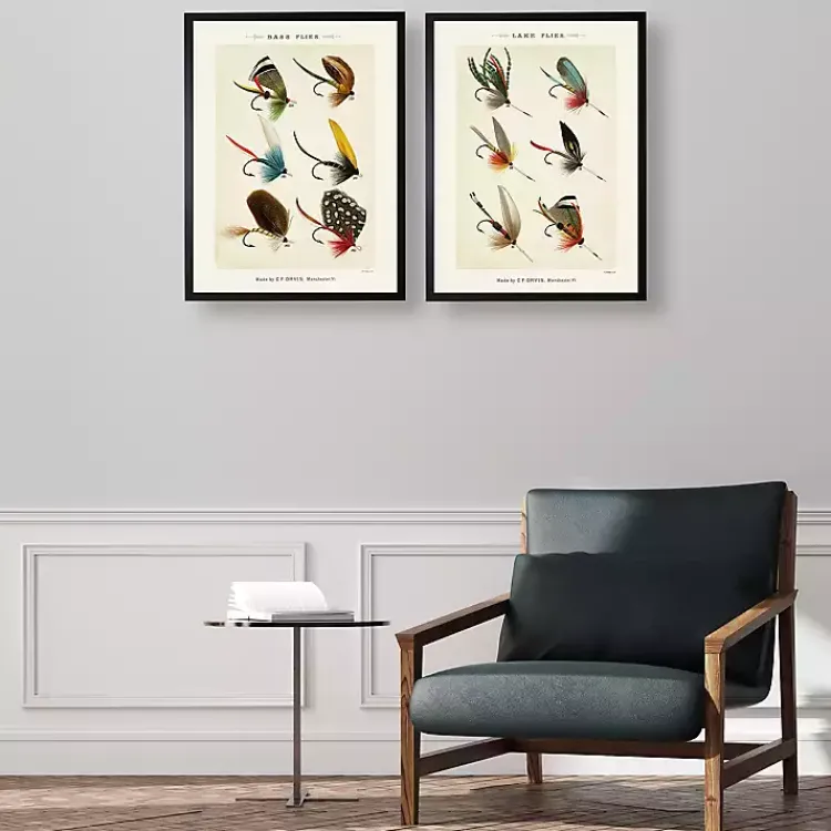 Framed Art-Kirklands Home Vintage Fishing Lures Framed Art Prints, Set of 2