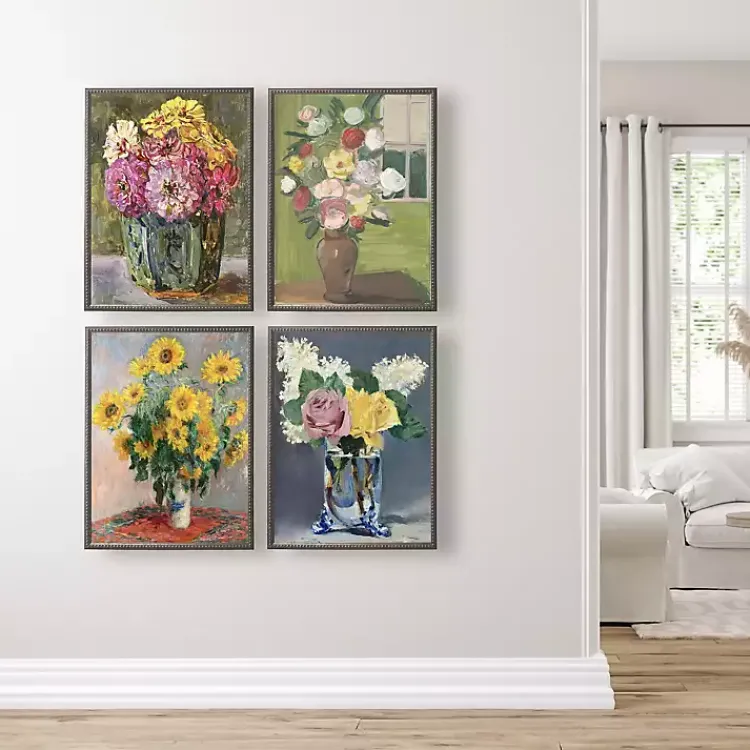 Framed Art-Kirklands Home Vintage Floral IV Beaded Framed Art Print