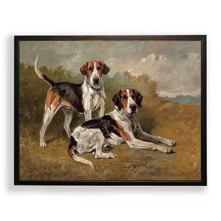 Framed Art-Kirklands Home Vintage Dog Duo Framed Art Print