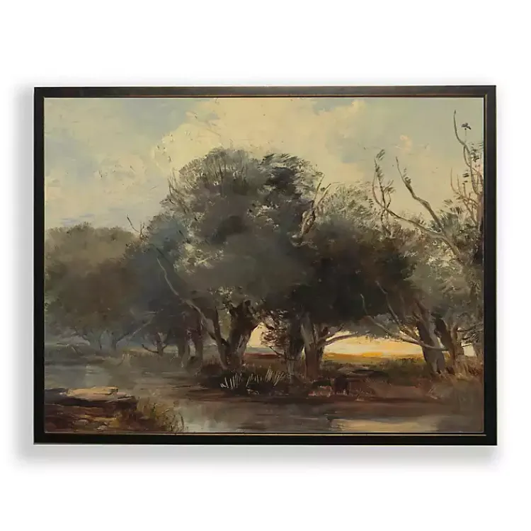 Framed Art-Kirklands Home Vintage Landscape Framed Art Print Green
