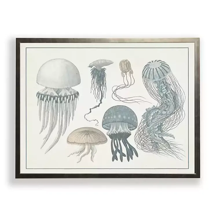 Framed Art-Kirklands Home Jellyfish Collage Bronze Framed Art Print