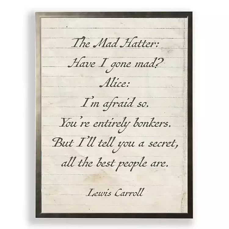 Wall Quotes & Signs-Kirklands Home Mad Hatter Quote Wall Plaque White