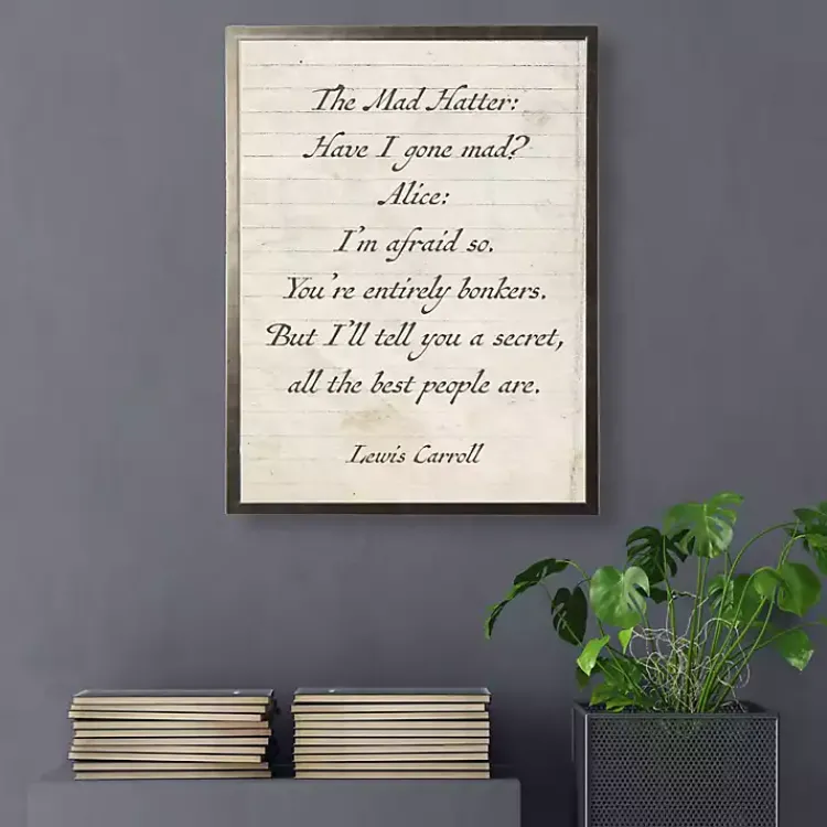 Wall Quotes & Signs-Kirklands Home Mad Hatter Quote Wall Plaque White