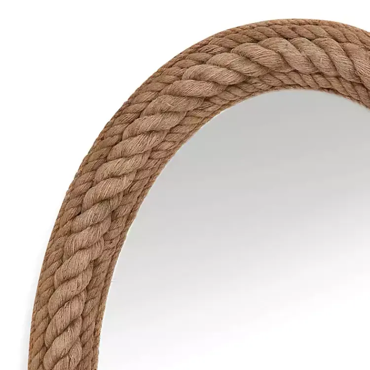 Decorative Mirrors-Kirklands Home Oval Lyla Natural Rope Wall Mirror