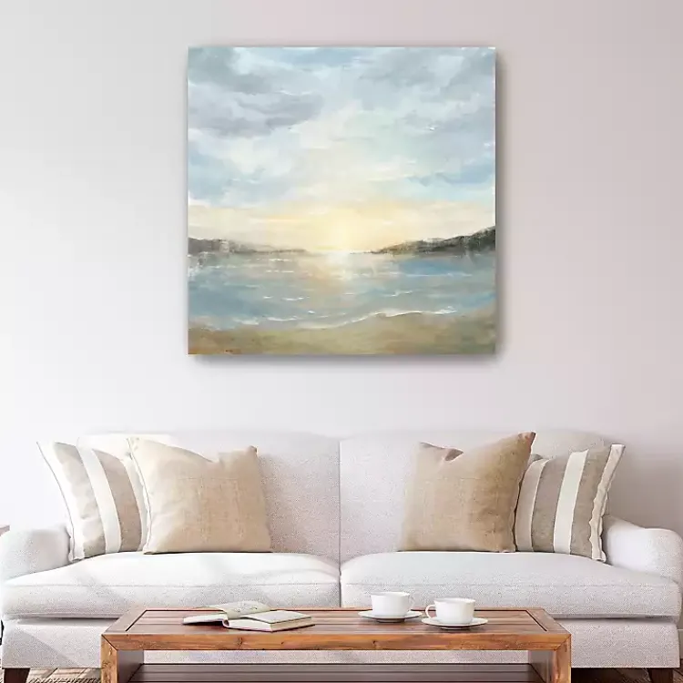 Canvas Art-Kirklands Home Coastal Sunset Canvas Art Print, 40x40 in. Blue