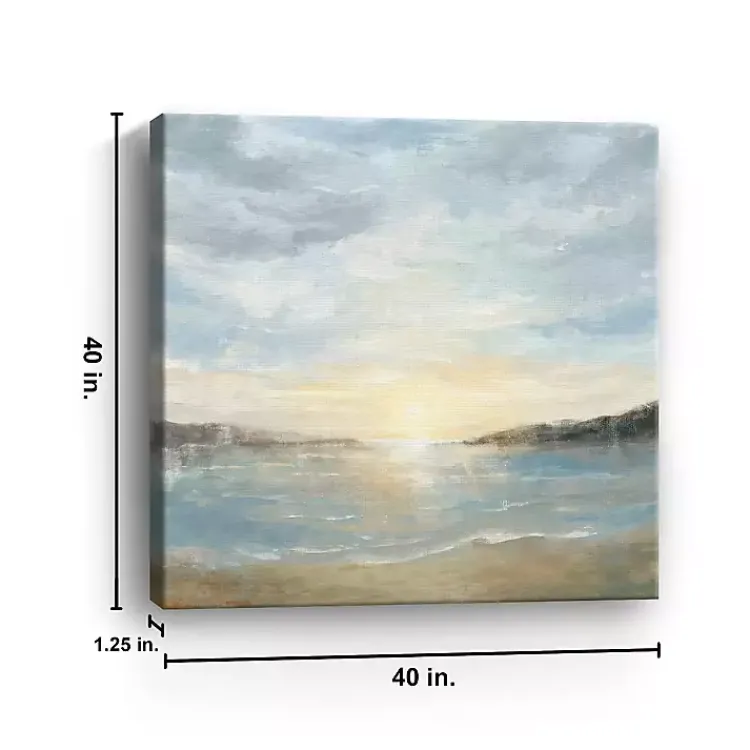 Canvas Art-Kirklands Home Coastal Sunset Canvas Art Print, 40x40 in. Blue
