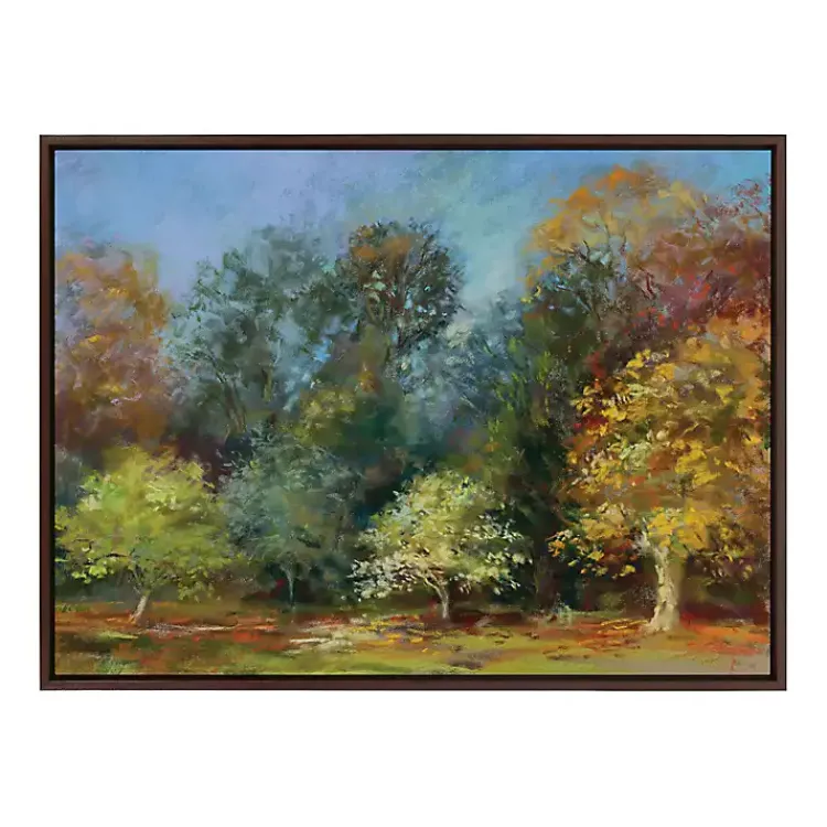 Canvas Art-Kirklands Home Autumn Forest Day Framed Canvas Art Print Multi