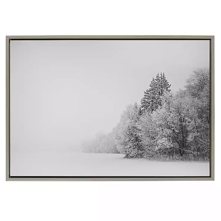 Canvas Art-Kirklands Home Black and White Snow Day Framed Canvas Art Print
