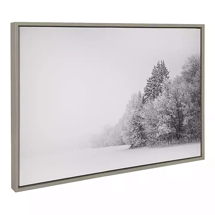 Canvas Art-Kirklands Home Black and White Snow Day Framed Canvas Art Print