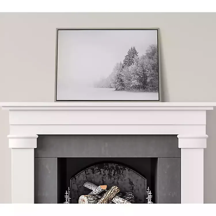 Canvas Art-Kirklands Home Black and White Snow Day Framed Canvas Art Print