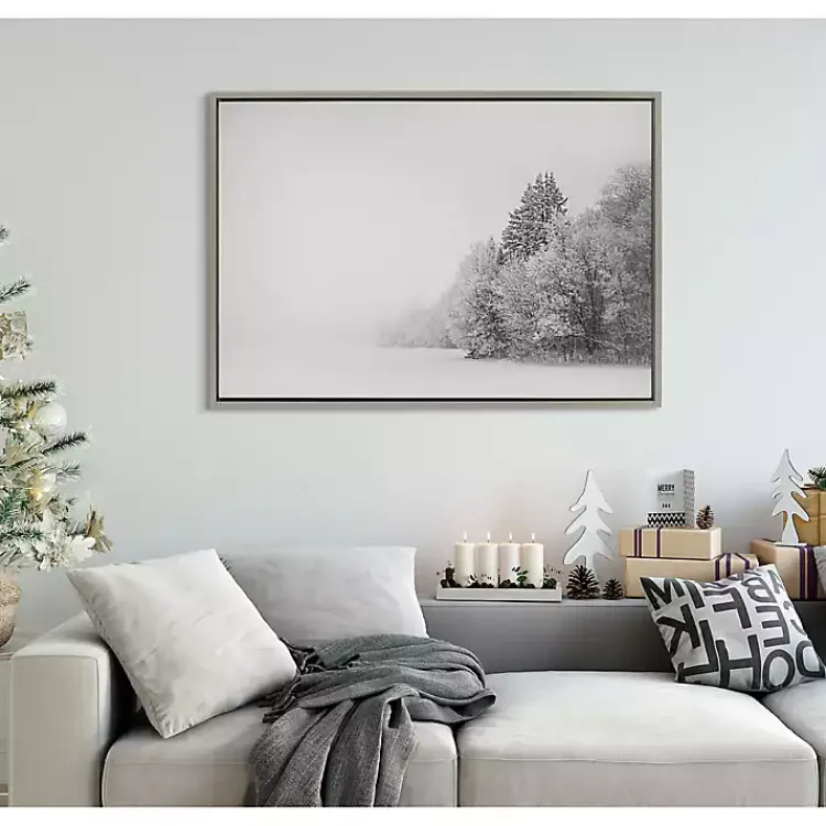 Canvas Art-Kirklands Home Black and White Snow Day Framed Canvas Art Print