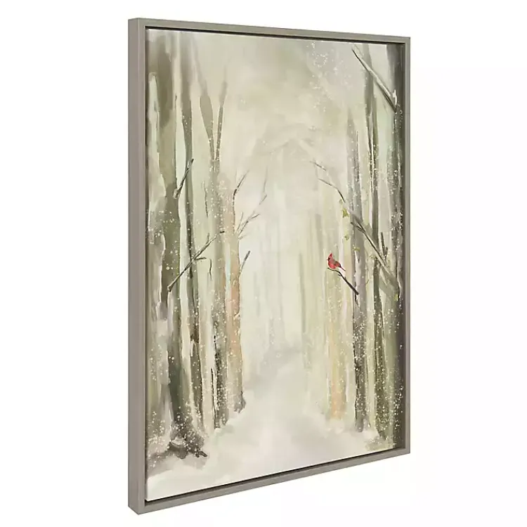 Canvas Art-Kirklands Home Winter Forest Landscape Framed Canvas Art Print White