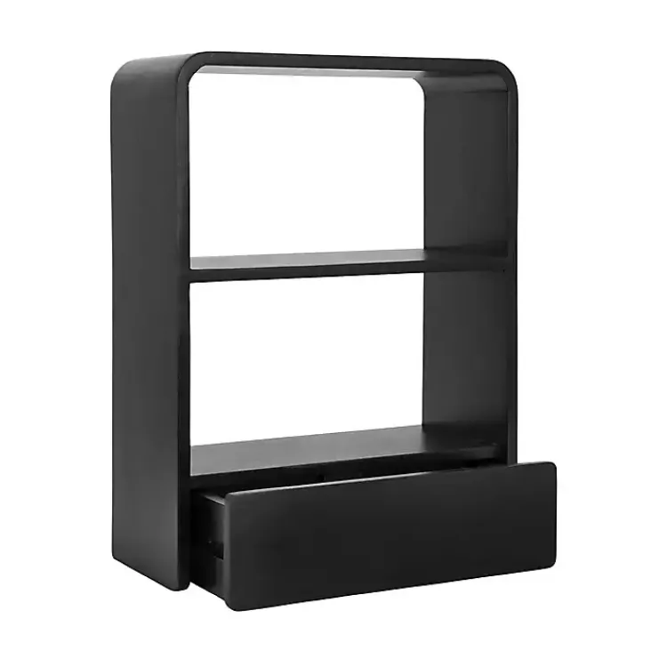 Shelves-Kirklands Home Kato Single Drawer Wall Shelf Black