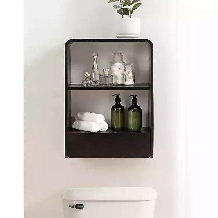 Shelves-Kirklands Home Kato Single Drawer Wall Shelf Black