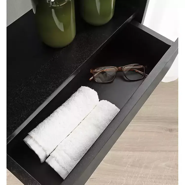 Shelves-Kirklands Home Kato Single Drawer Wall Shelf Black