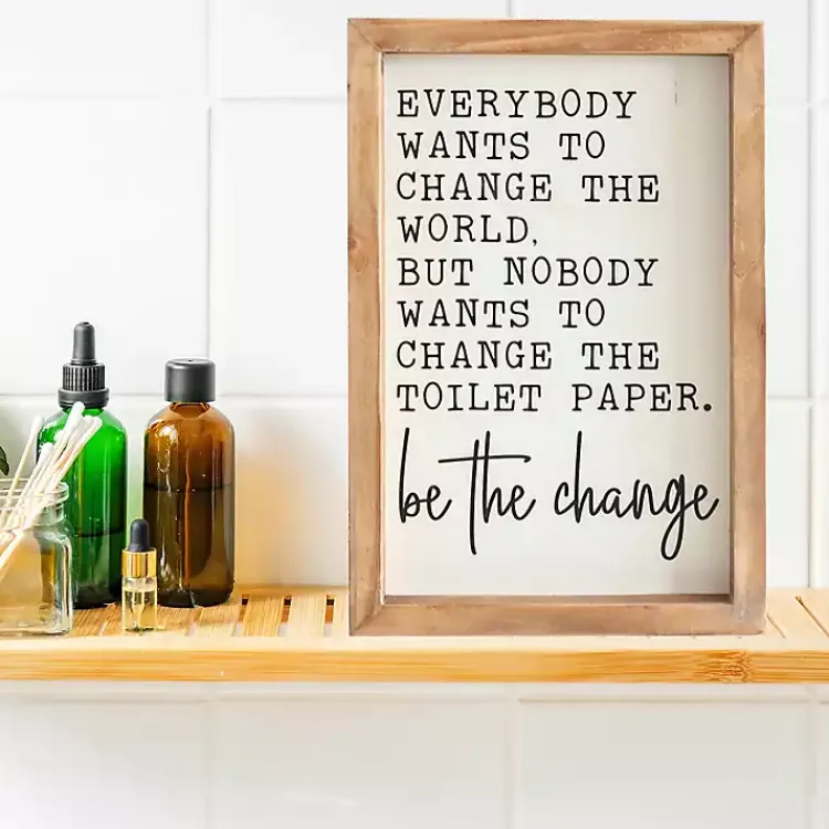Wall Quotes & Signs-Kirklands Home Be The Change Framed Wall Sign