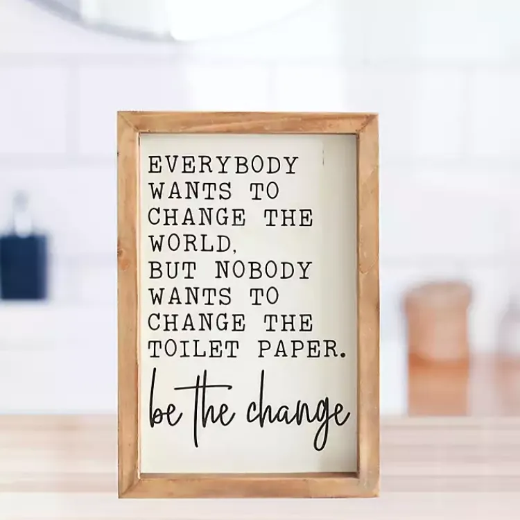 Wall Quotes & Signs-Kirklands Home Be The Change Framed Wall Sign