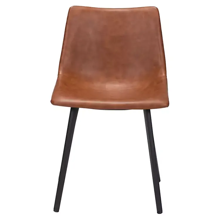 Dining Chairs-Kirklands Home Vintage Faux Leather Dining Chairs, Set of 2 Brown