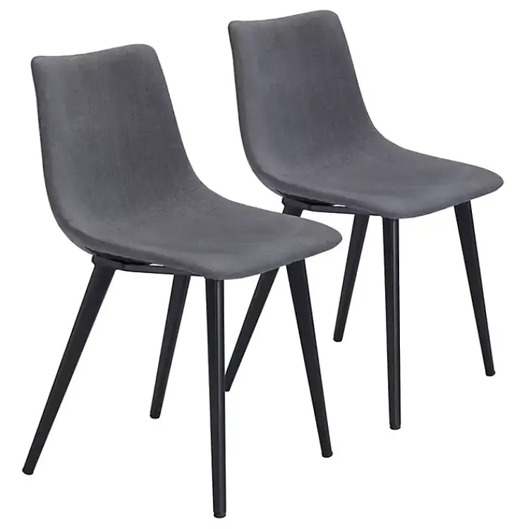 Dining Chairs-Kirklands Home Scooped Daniel Dining Chairs, Set of 2 Gray