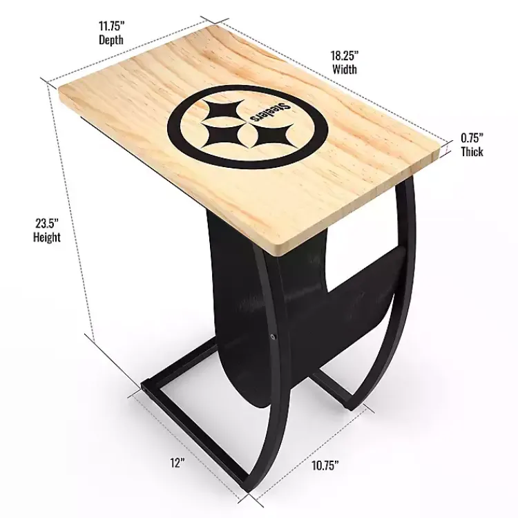 Accent & End Tables-Kirklands Home Pittsburgh Steelers Wood C-Table Tan