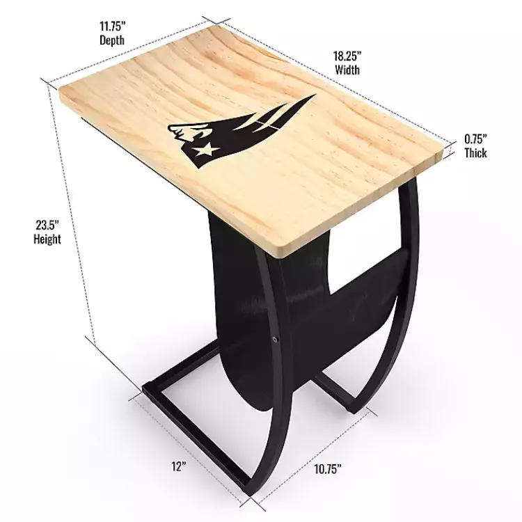Accent & End Tables-Kirklands Home New England Patriots Wood C-Table Tan