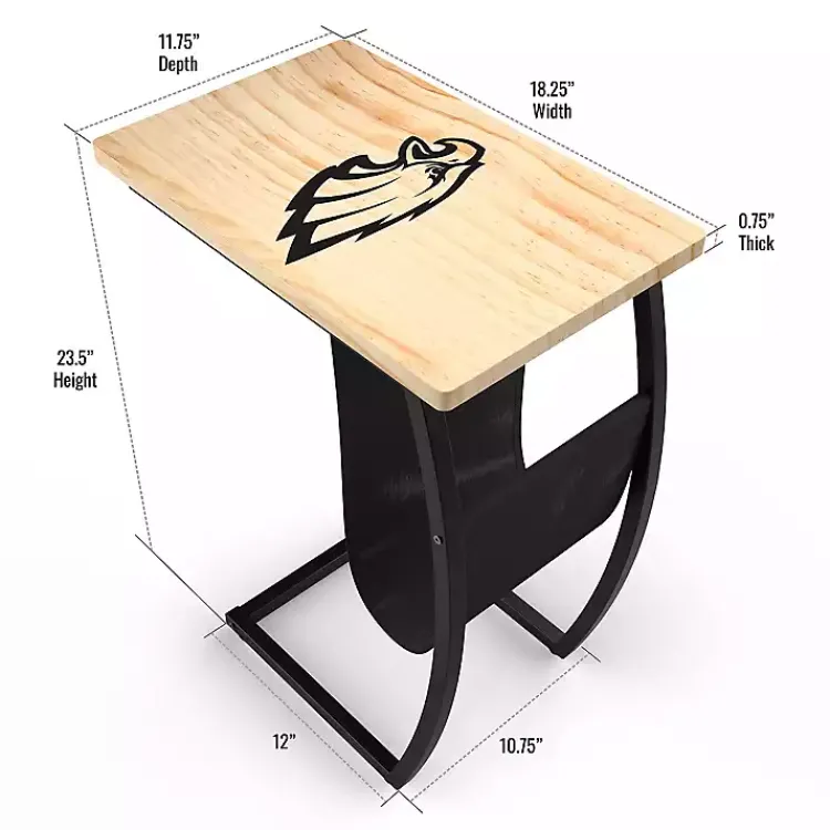 Accent & End Tables-Kirklands Home Philadelphia Eagles Wood C-Table Tan