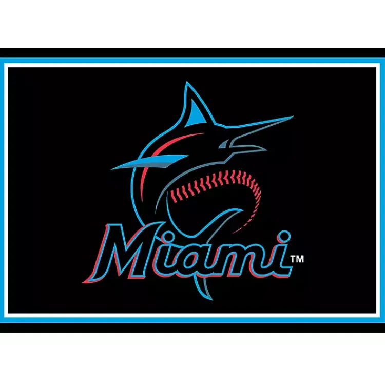 Area Rugs-Kirklands Home Florida Marlins Spirit Rug, 3x4 Black