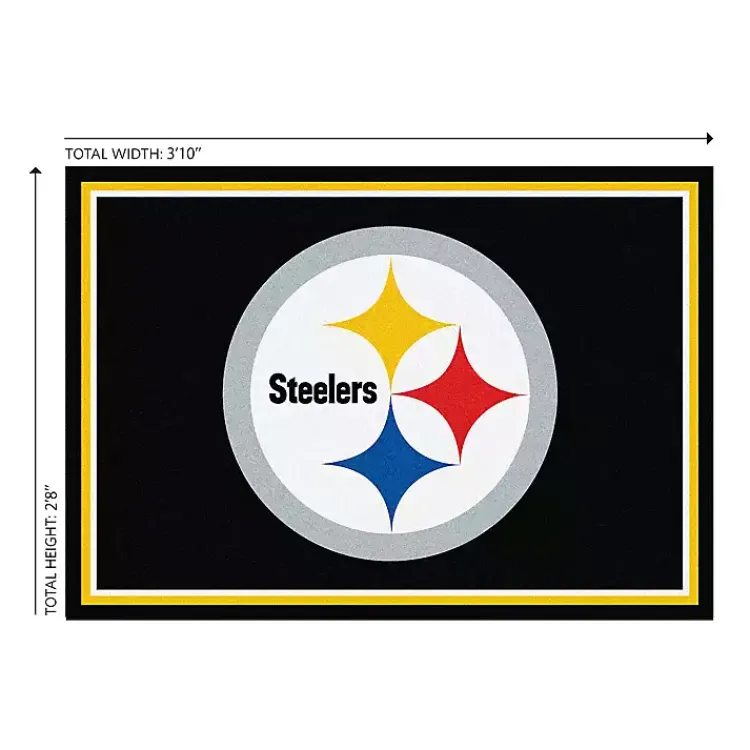 Area Rugs-Kirklands Home Pittsburgh Steelers Area Rug, 3x4 Black
