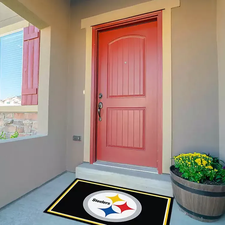 Area Rugs-Kirklands Home Pittsburgh Steelers Area Rug, 3x4 Black