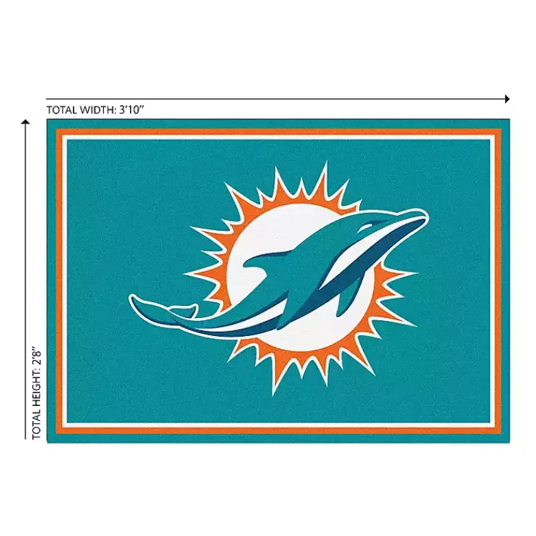 Area Rugs-Kirklands Home Miami Dolphins Area Rug, 3x4 Blue