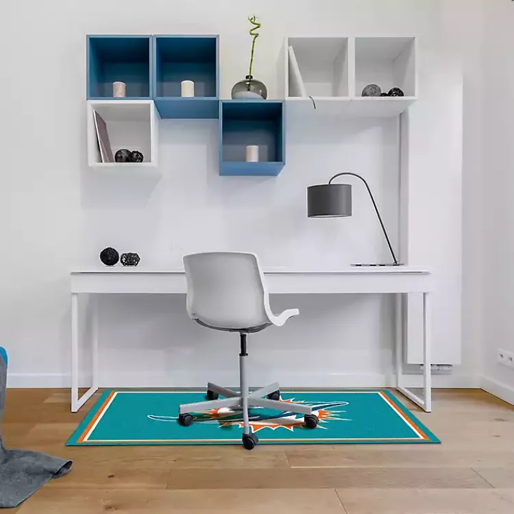 Area Rugs-Kirklands Home Miami Dolphins Area Rug, 3x4 Blue