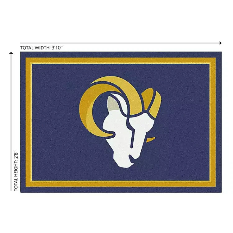 Area Rugs-Kirklands Home Los Angeles Rams Area Rug, 3x4 Blue