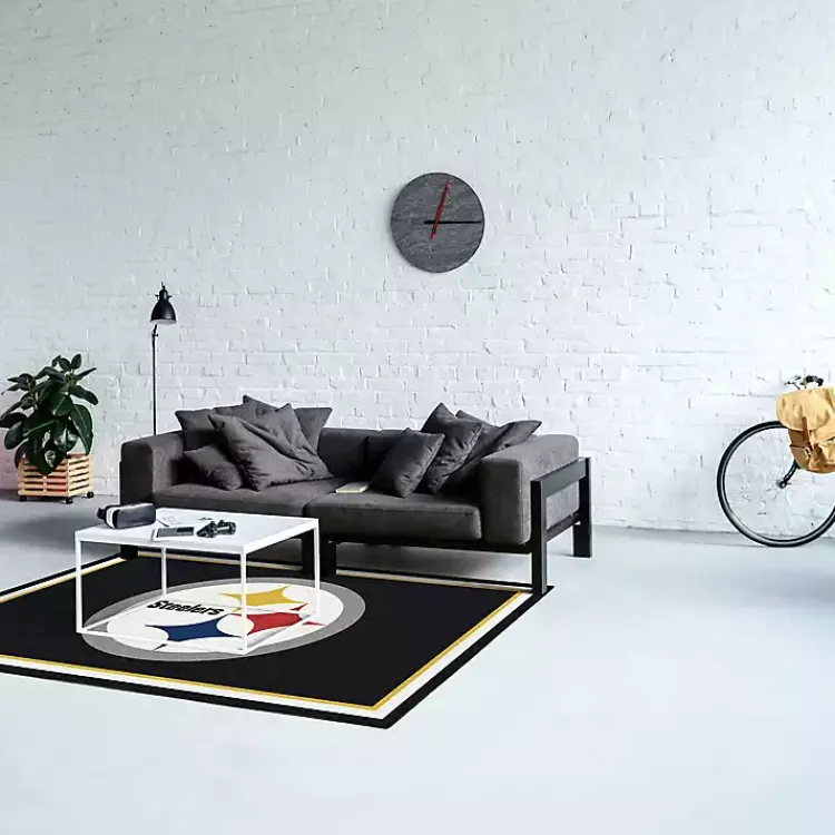 Area Rugs-Kirklands Home Pittsburgh Steelers Area Rug, 4x6 Black