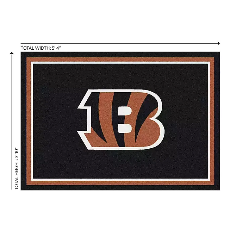 Area Rugs-Kirklands Home Cincinnati Bengals Area Rug, 4x6 Black