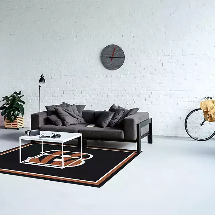 Area Rugs-Kirklands Home Cincinnati Bengals Area Rug, 4x6 Black