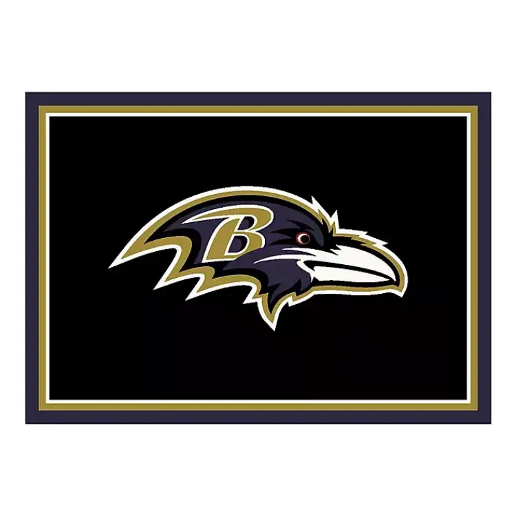 Area Rugs-Kirklands Home Baltimore Ravens Area Rug, 4x6 Black