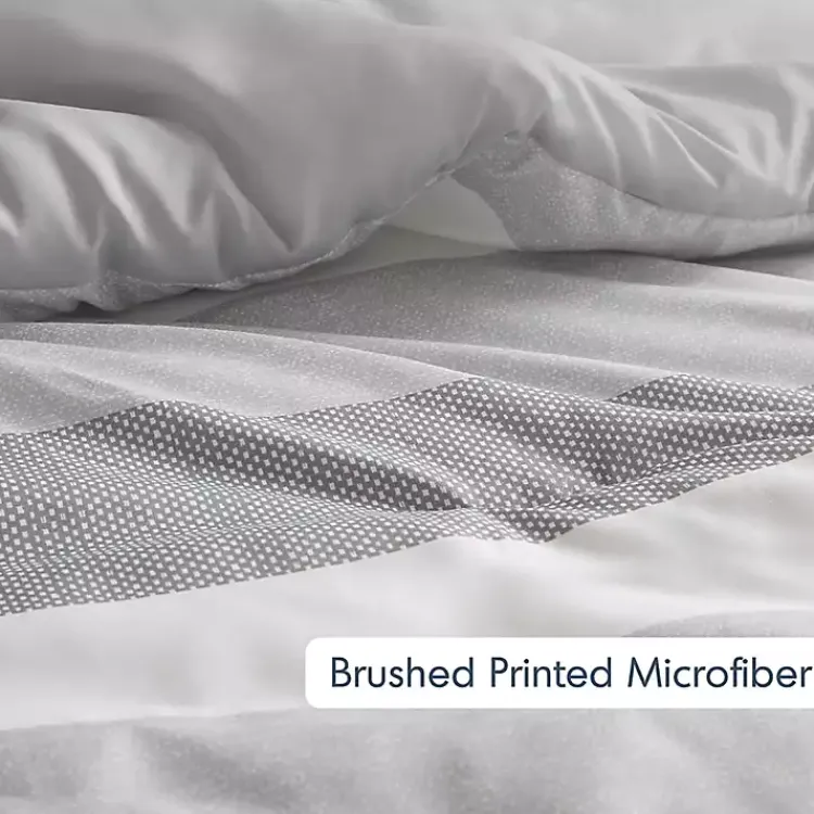 Comforters-Kirklands Home Blake Gray Stripe 3-pc. Full/Queen Comforter Set