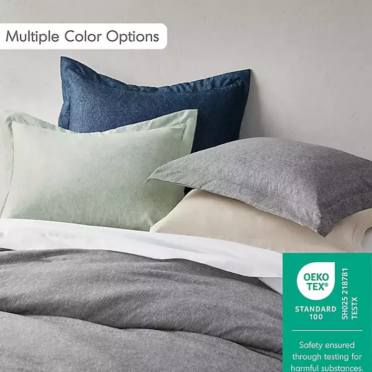 Comforters-Kirklands Home Chambray 3-pc. Full/Queen Comforter Set Gray