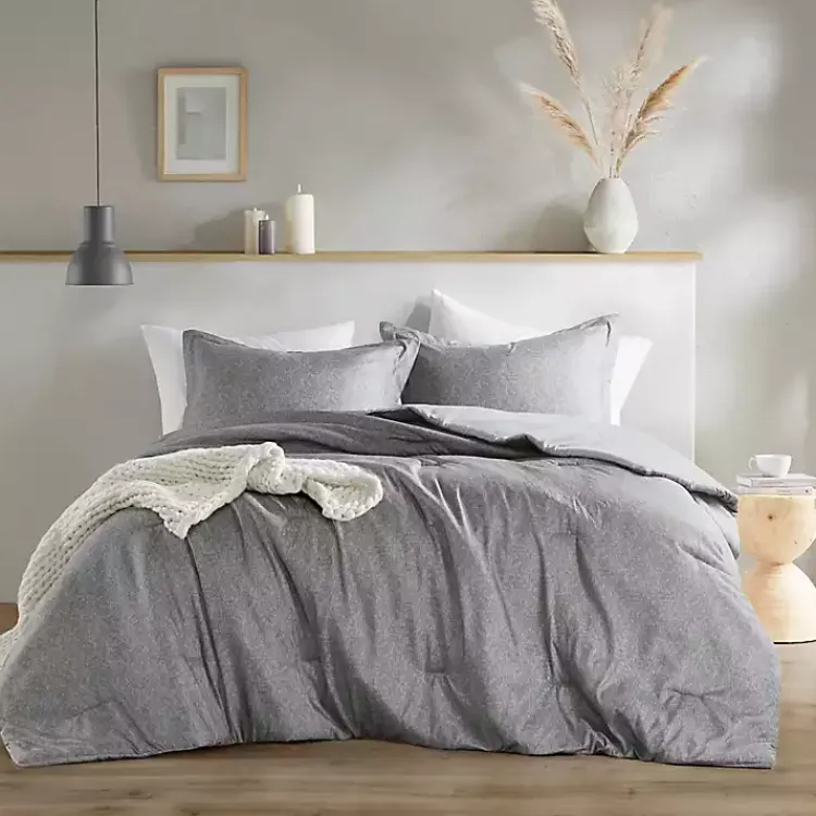Comforters-Kirklands Home Chambray 3-pc. King Comforter Set Gray