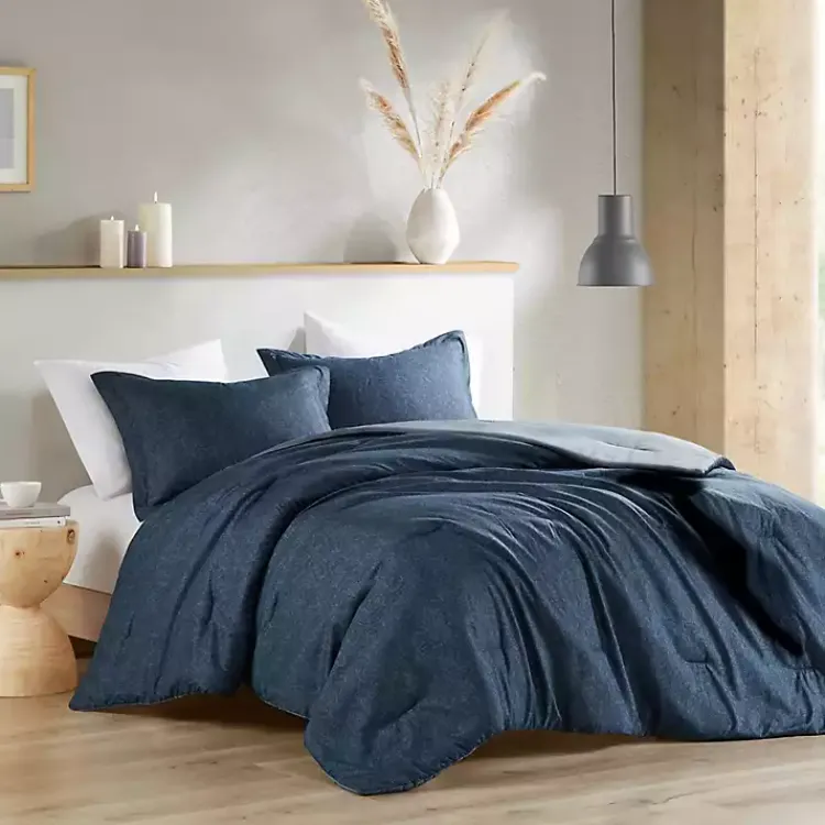 Comforters-Kirklands Home Navy Chambray 2-pc. Twin/Twin XL Comforter Set Blue