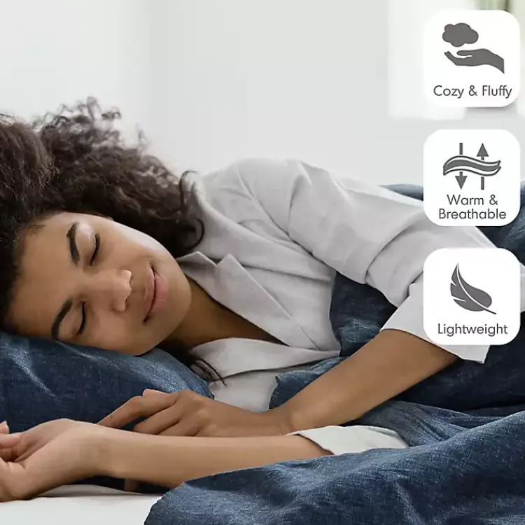 Comforters-Kirklands Home Navy Chambray 3-pc. Full/Queen Comforter Set Blue