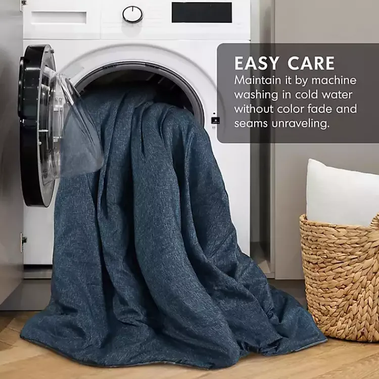 Comforters-Kirklands Home Navy Chambray 3-pc. Full/Queen Comforter Set Blue