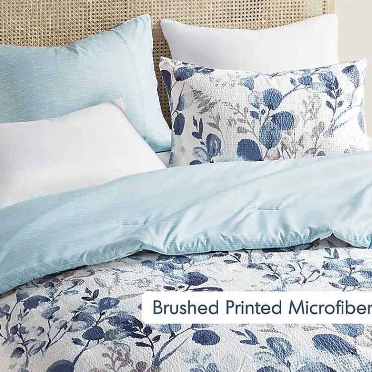 Comforters-Kirklands Home Blue Botanical 3-pc. King Comforter Set