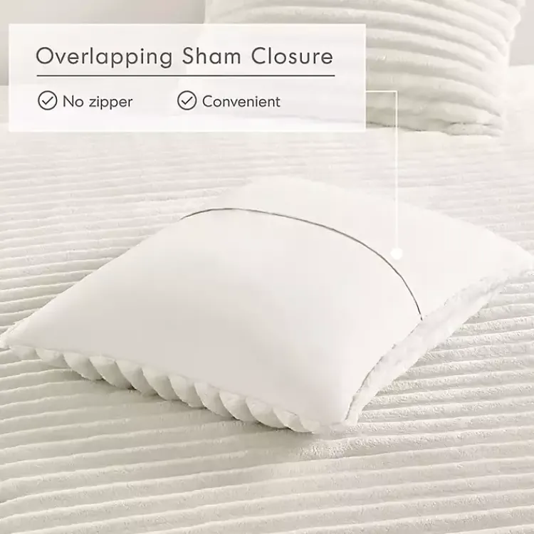 Comforters-Kirklands Home Cream Fluffy Ribbed 2-pc. Twin Comforter Set Ivory