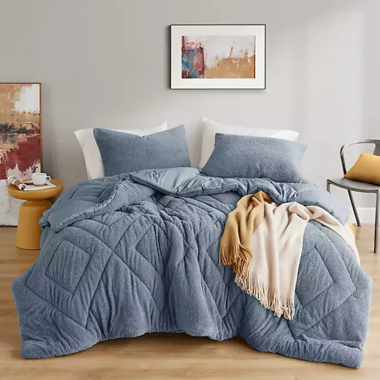 Comforters-Kirklands Home Quilted Teddy 2-pc. Twin Comforter Set Blue